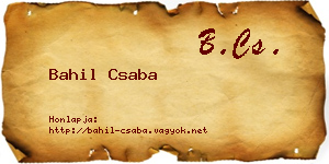 Bahil Csaba névjegykártya