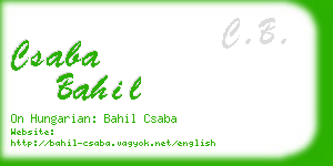 csaba bahil business card